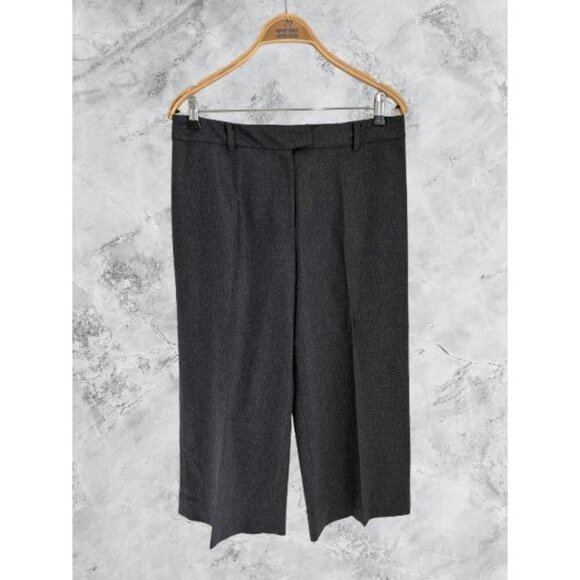Hobbs Womens Charcoal Wool Blend Cropped Trousers Size 14 Made In England - Picture 1 of 7